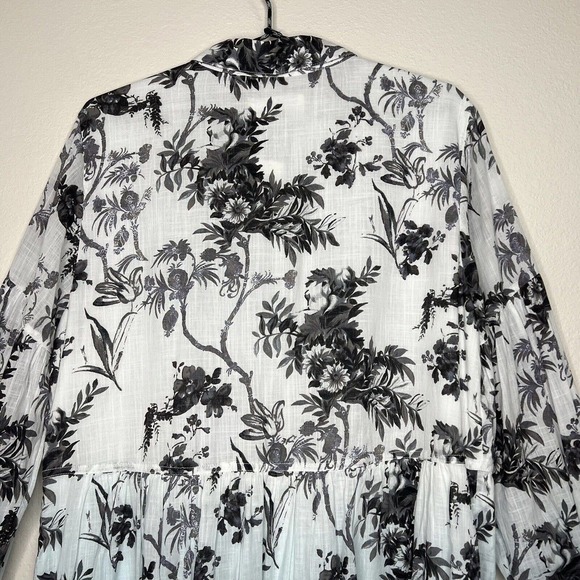 Anthropologie Lavinia White Blue Floral Embroidered Long Sleeve Shirtdress NWT - Picture 14 of 16